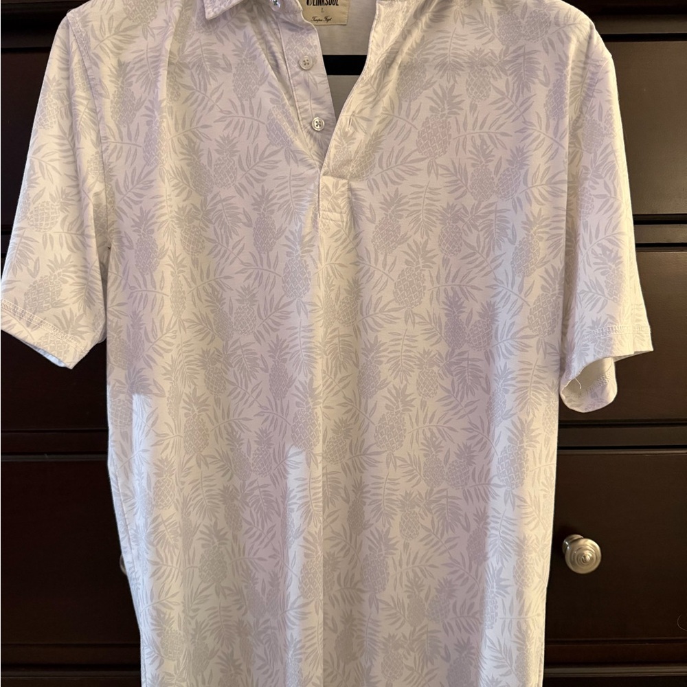 4 Men's White Patterned Shirts - Linksoul -Large